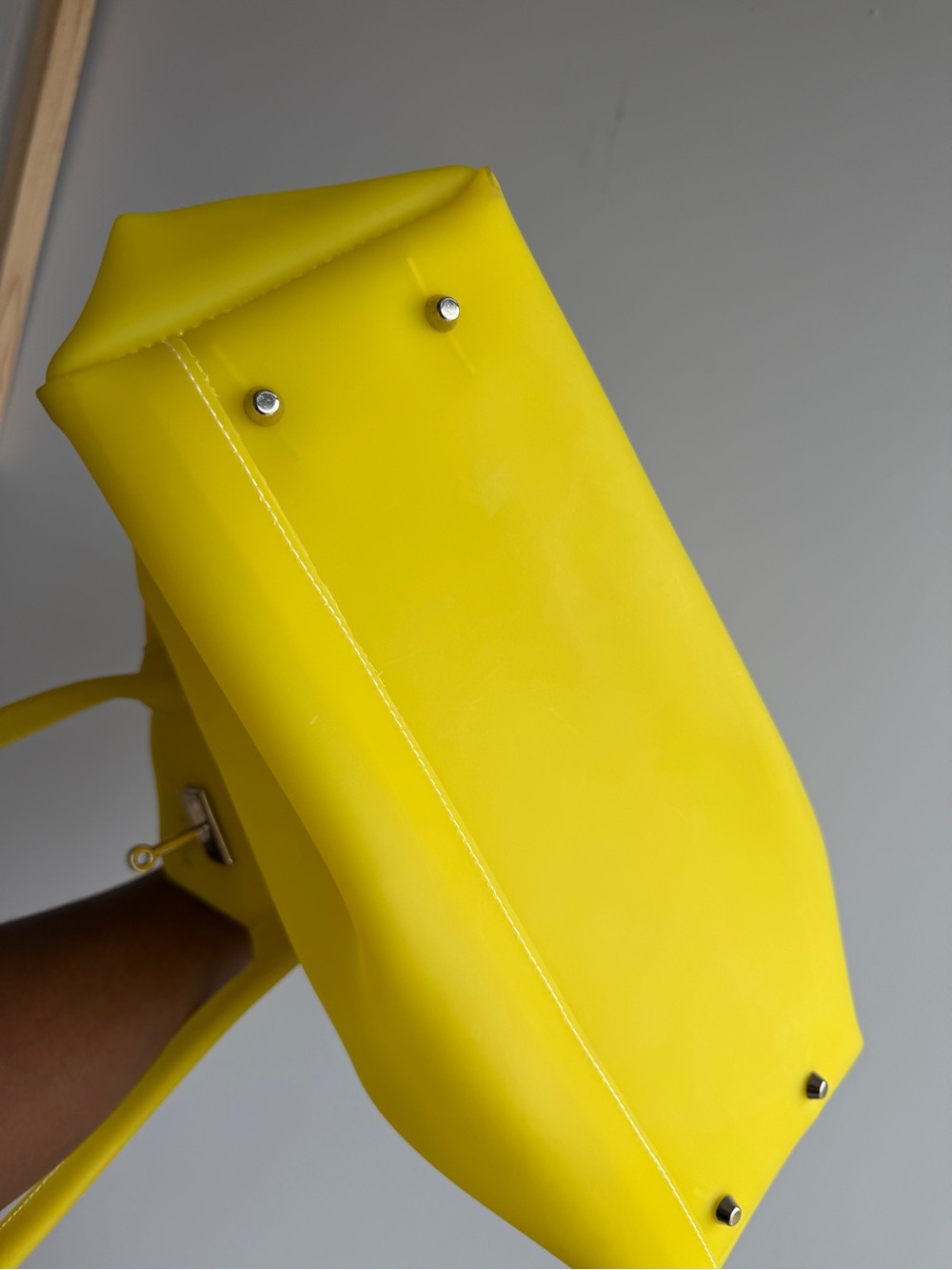 Jelly Firkin Jelly Sac Yellow Structured Tote Handbag - Women Bags - Picture 7 of 9